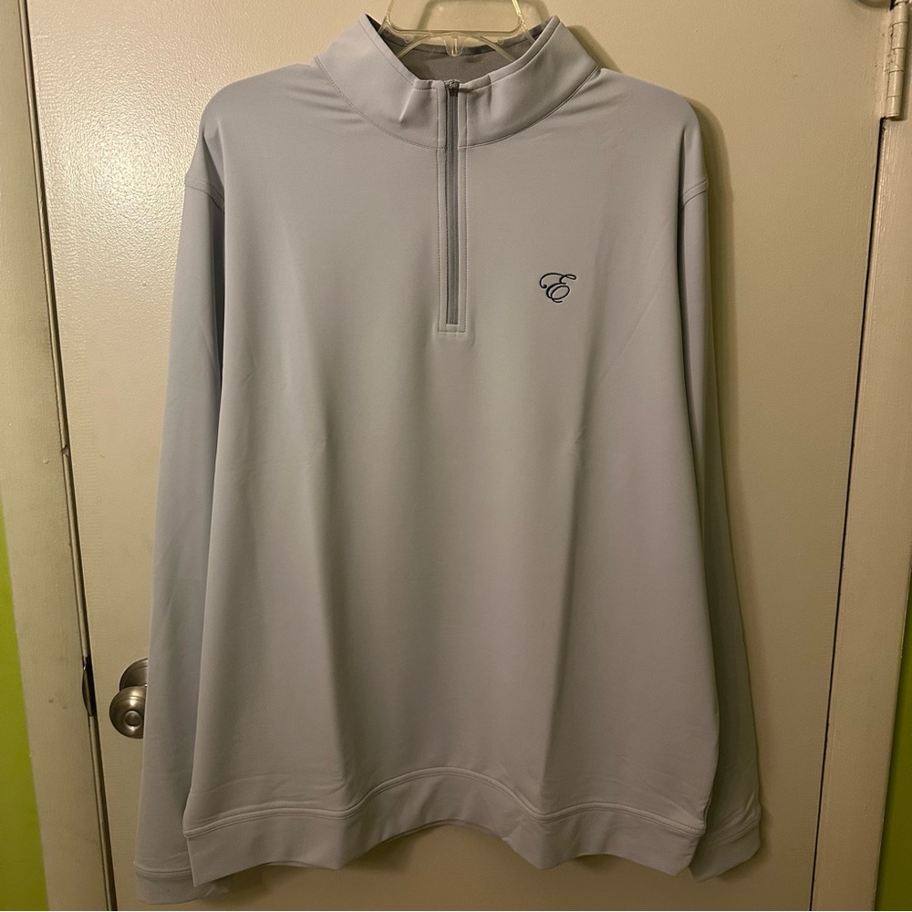 NWT- Peter Millar Gray Quarter-Zip Pullover